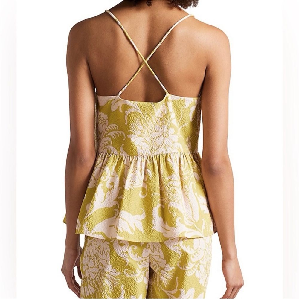 Ted Baker Mustard and Cream Patterned Top Size 6 - Picture 2 of 9